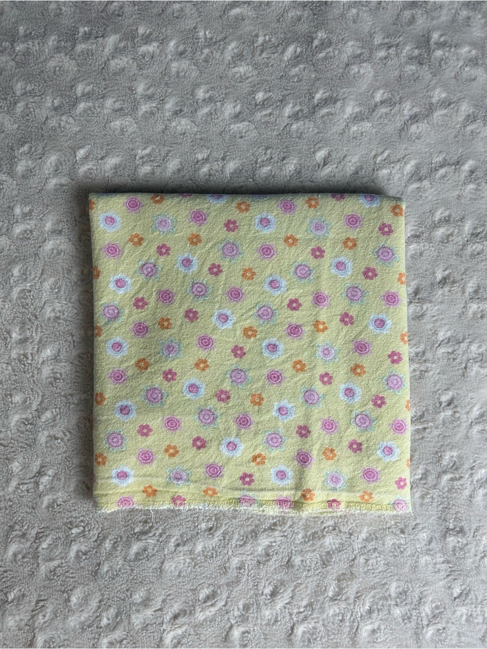 Gerber Yellow Floral Baby Receiving Blanket Pink Orange Flowers White Thin
